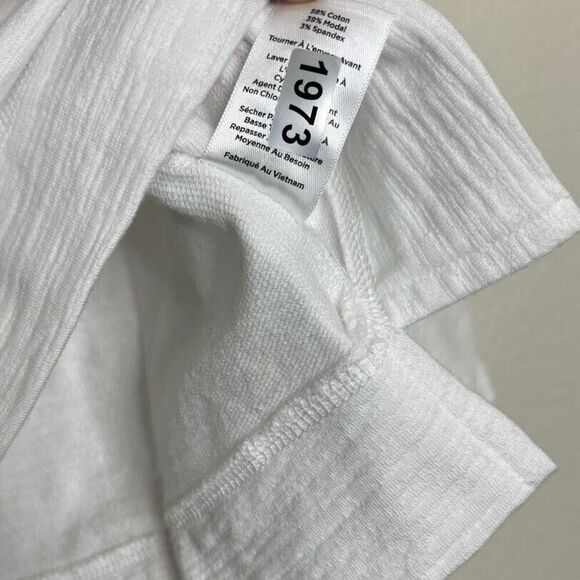 Talbots Sweatshirt XS Small Cozy Crush White Striped 1/4 Zip Pullover UPF 50 - Picture 9 of 11